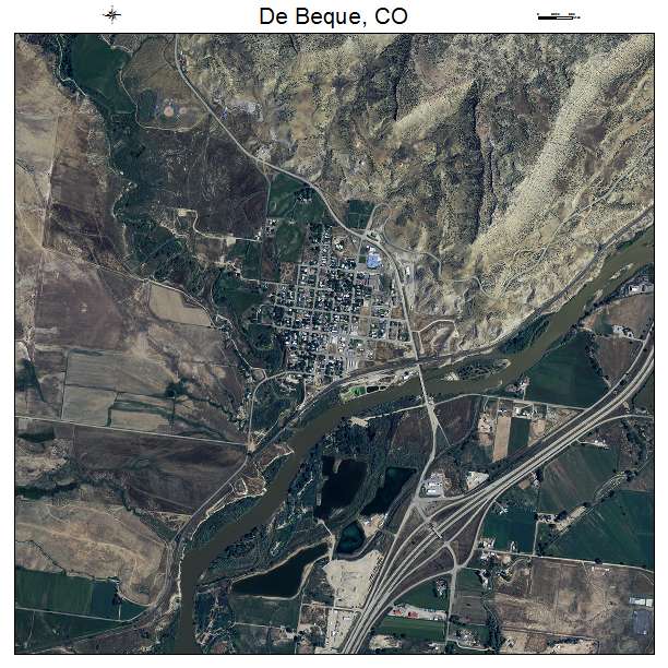 De Beque, CO air photo map