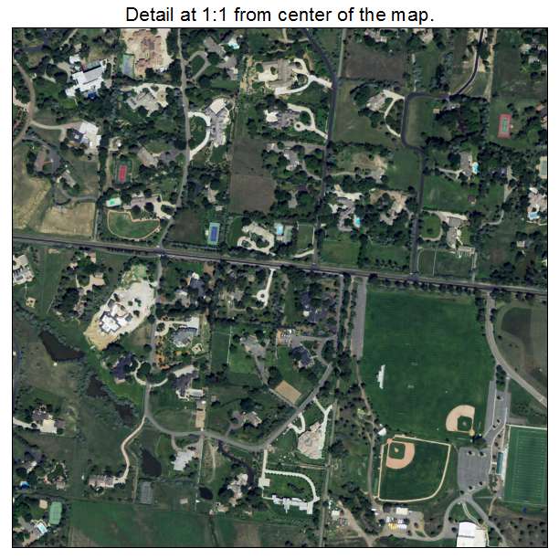 Aerial Photography Map Of Cherry Hills Village CO Colorado