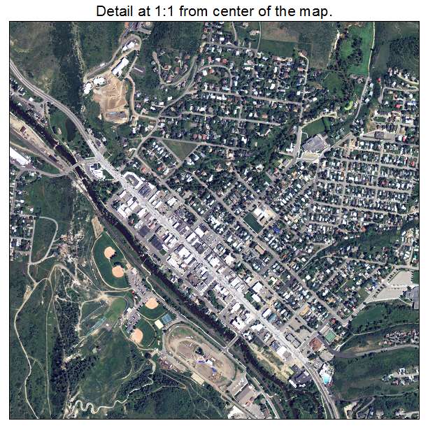 Steamboat Springs, Colorado aerial imagery detail