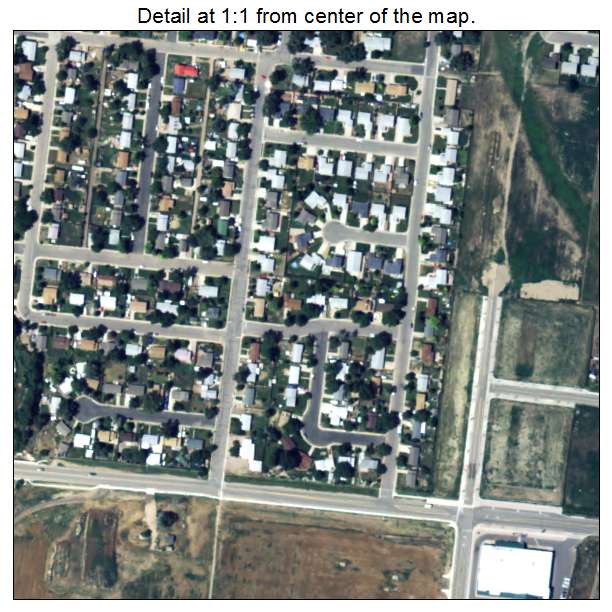 Wellington, Colorado aerial imagery detail