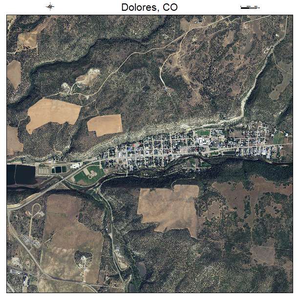 Dolores, CO air photo map