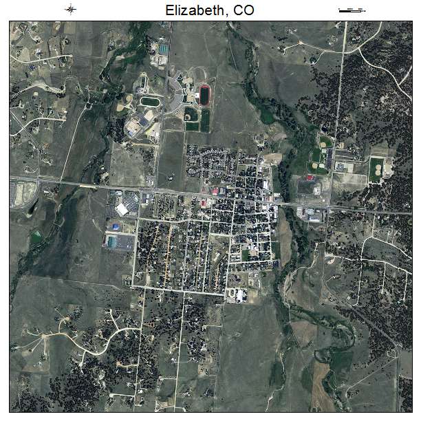 Elizabeth, CO air photo map