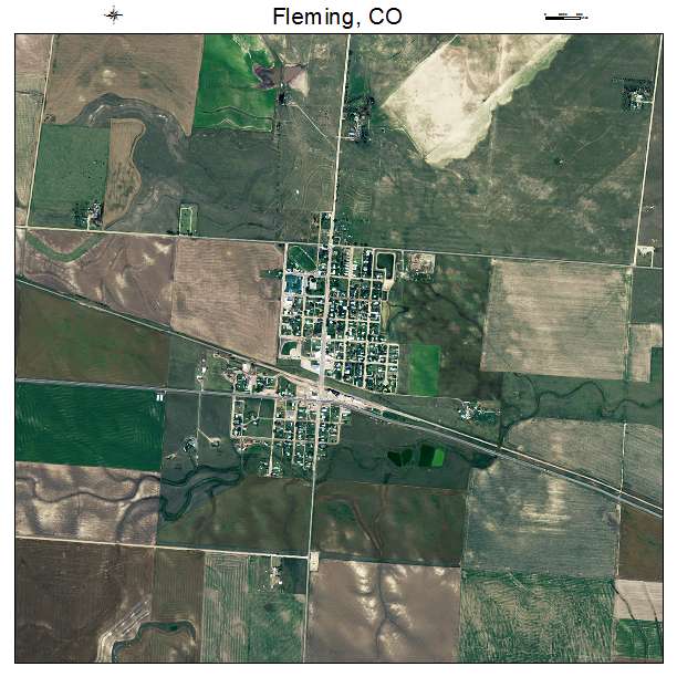 Fleming, CO air photo map