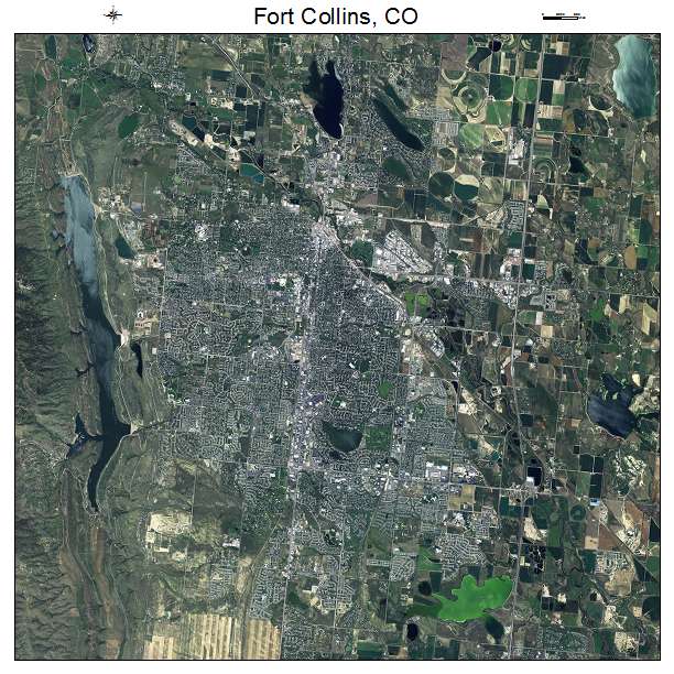 Fort Collins, CO air photo map
