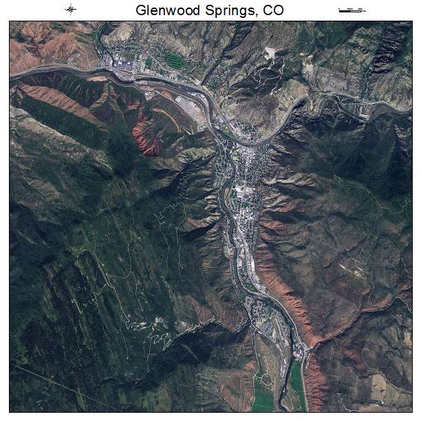 Glenwood Springs, CO air photo map