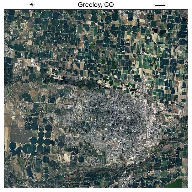 Greeley, CO air photo map