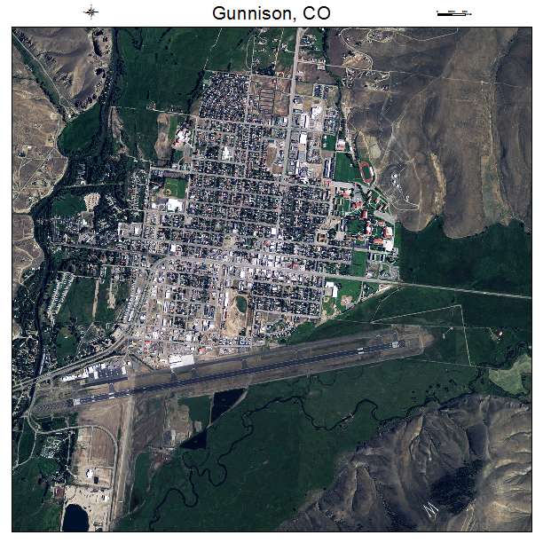 Gunnison, CO air photo map