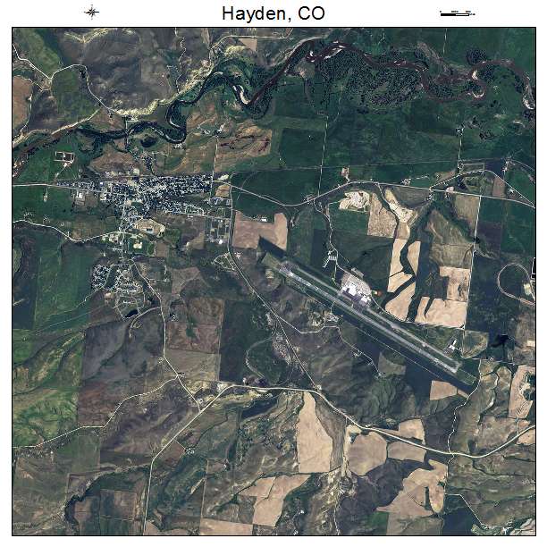 Hayden, CO air photo map