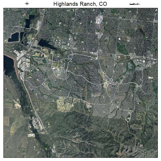 Highlands Ranch, CO air photo map