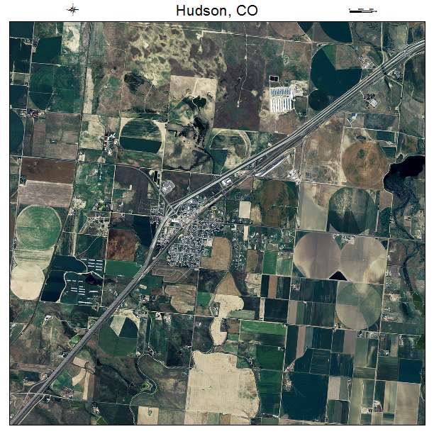 Hudson, CO air photo map