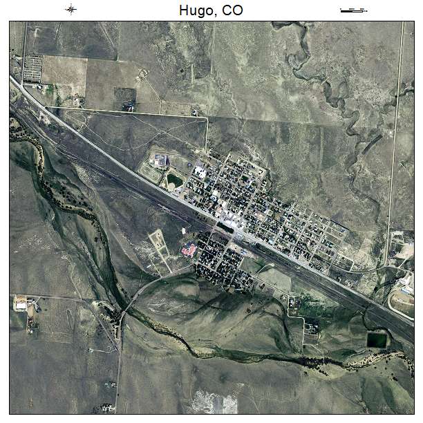 Hugo, CO air photo map