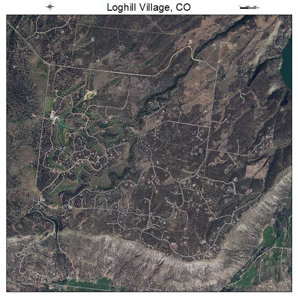 Loghill Village, CO air photo map
