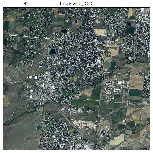 Louisville, CO air photo map