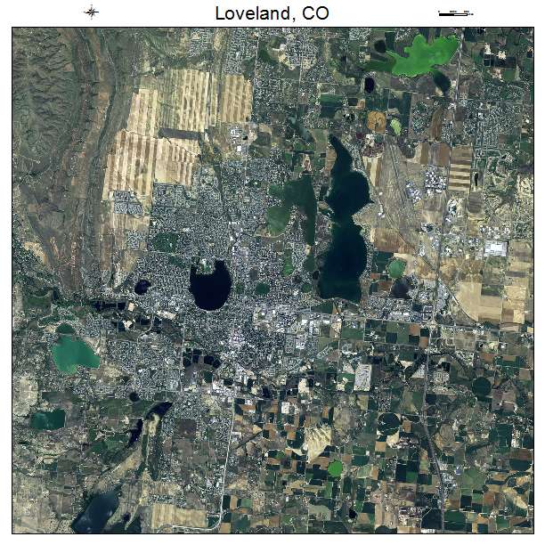 Loveland, CO air photo map