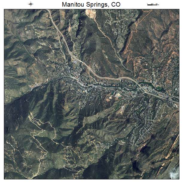 Manitou Springs, CO air photo map