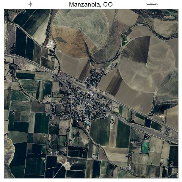 Manzanola, CO air photo map