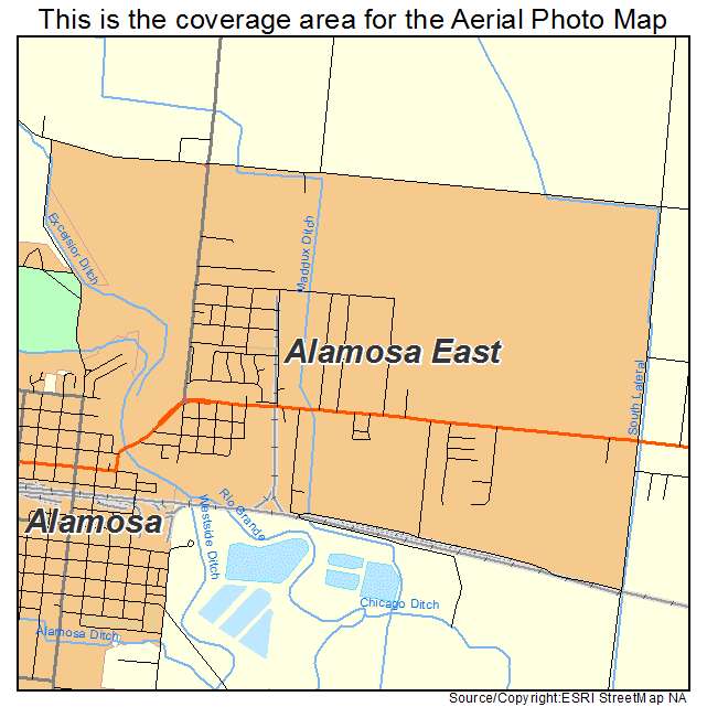 Alamosa East, CO location map 