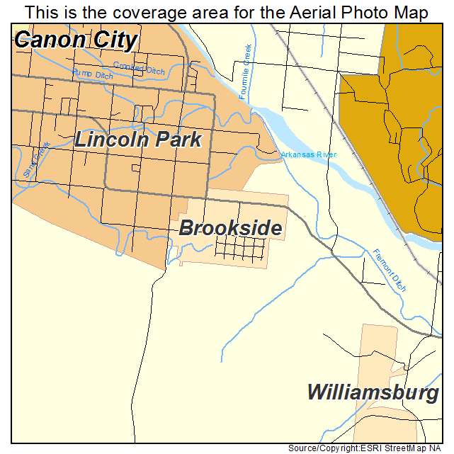 Brookside, CO location map 