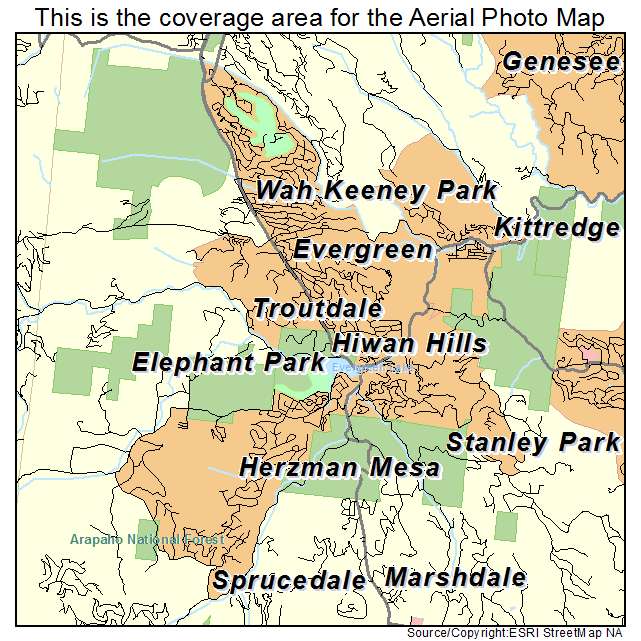 Evergreen, CO location map 