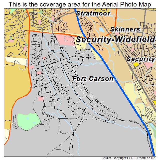 Aerial Photography Map Of Fort Carson Co Colorado