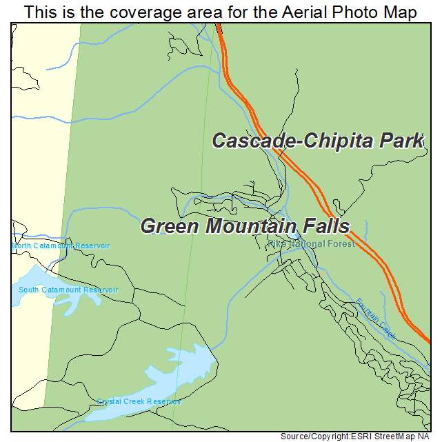 Green Mountain Falls, CO location map 