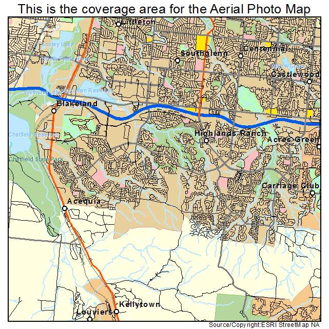 Highlands Ranch, CO location map 