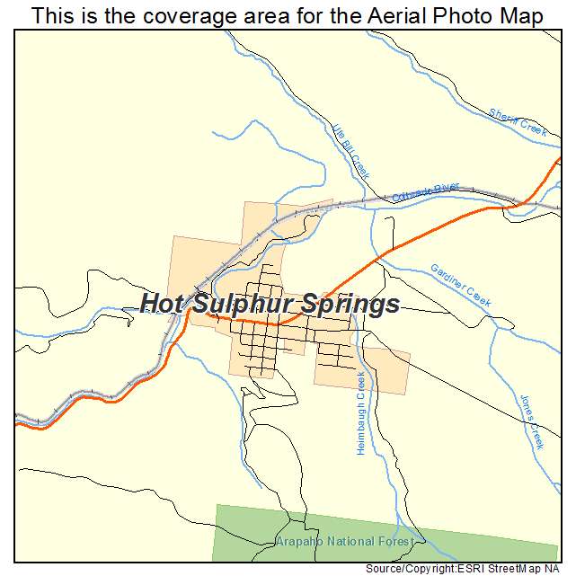 Hot Sulphur Springs, CO location map 