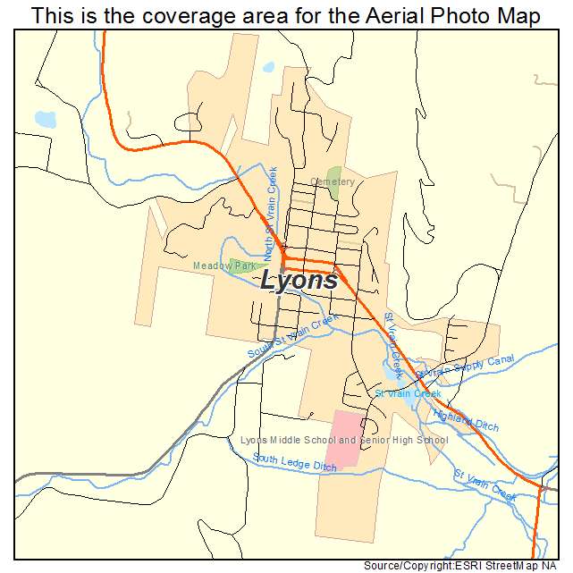 Lyons, CO location map 