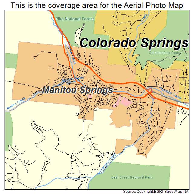 Manitou Springs, CO location map 