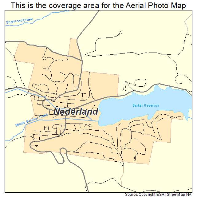 Aerial Photography Map of Nederland, CO Colorado