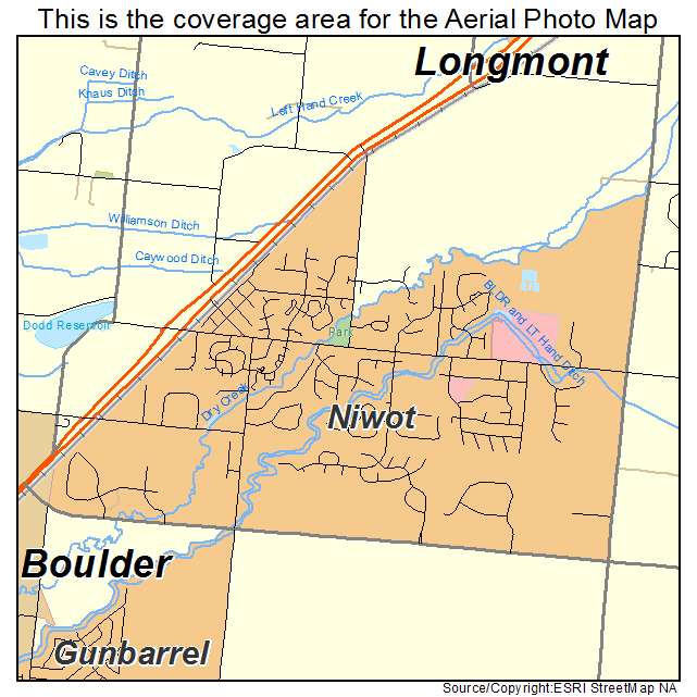 Niwot, CO location map 