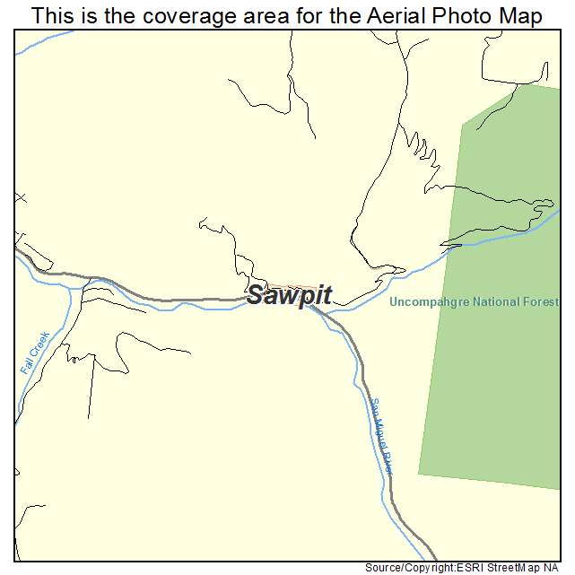 Sawpit, CO location map 