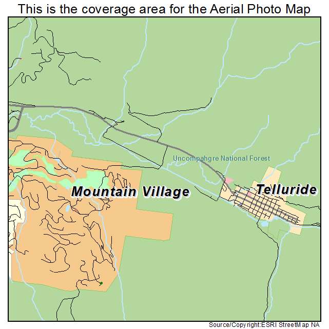 Aerial Photography Map of Telluride