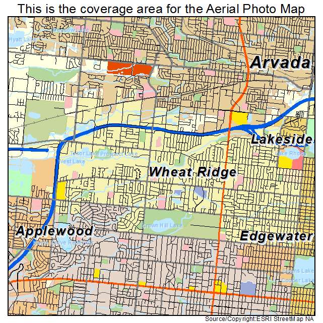 Aerial Photography Map Of Wheat Ridge Co Colorado