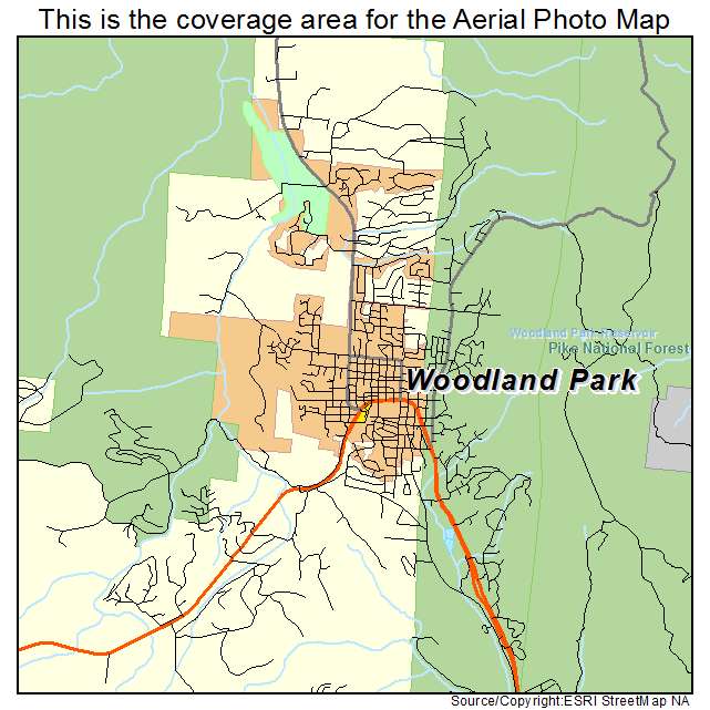 Woodland Park, CO location map 