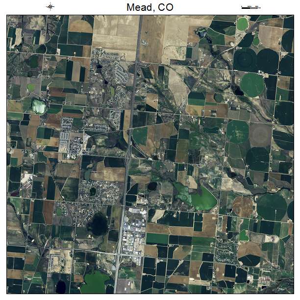 Mead, CO air photo map