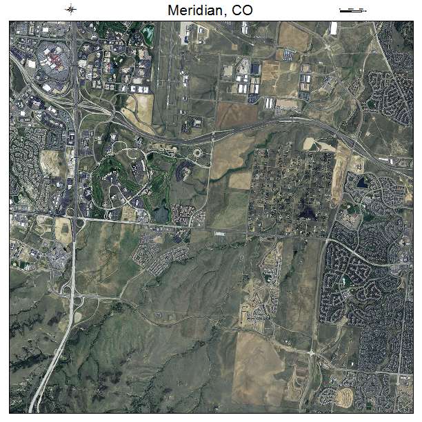Meridian, CO air photo map