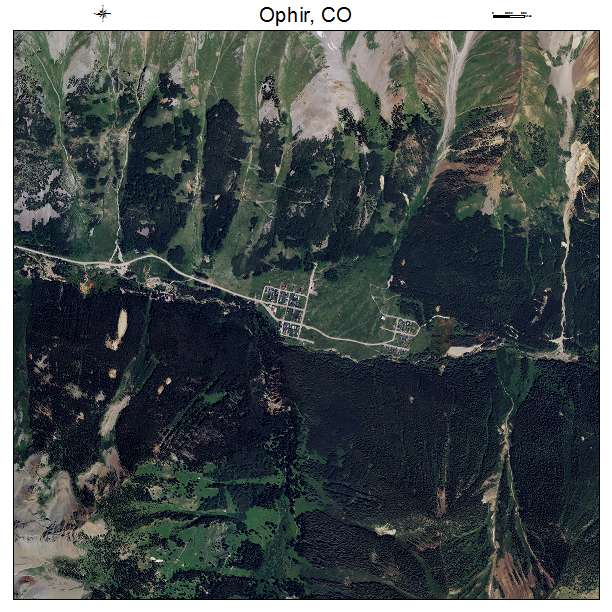 Ophir, CO air photo map