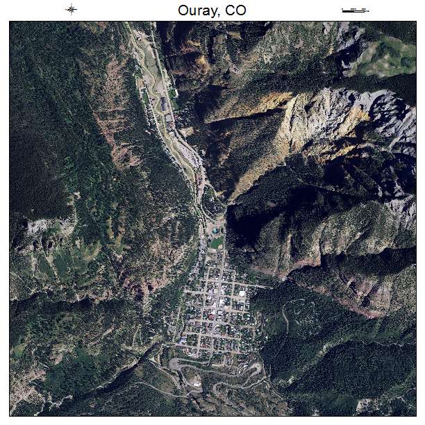 Ouray, CO air photo map