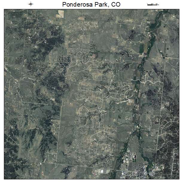 Ponderosa Park, CO air photo map