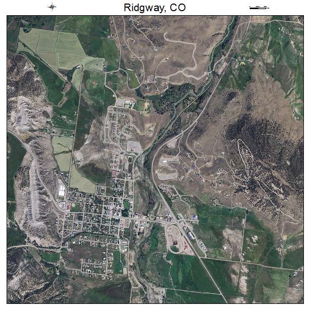 Ridgway, CO air photo map