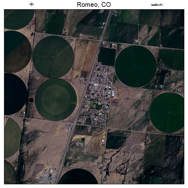 Romeo, CO air photo map