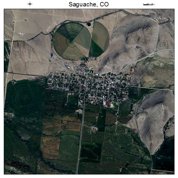 Saguache, CO air photo map