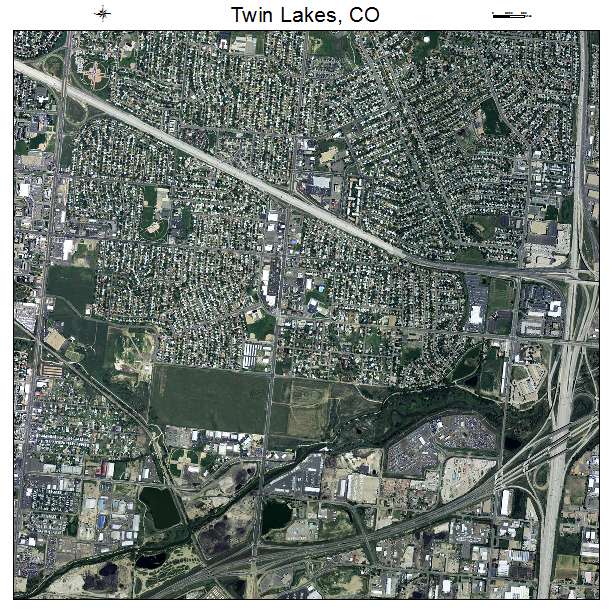 Twin Lakes, CO air photo map
