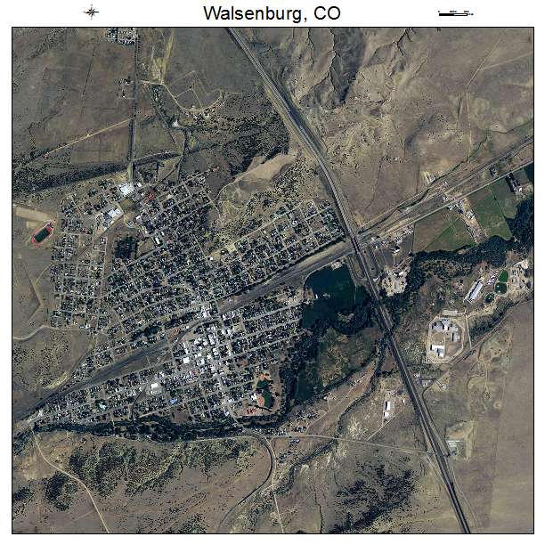 Walsenburg, CO air photo map