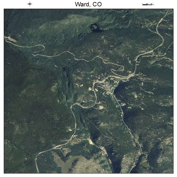 Ward, CO air photo map