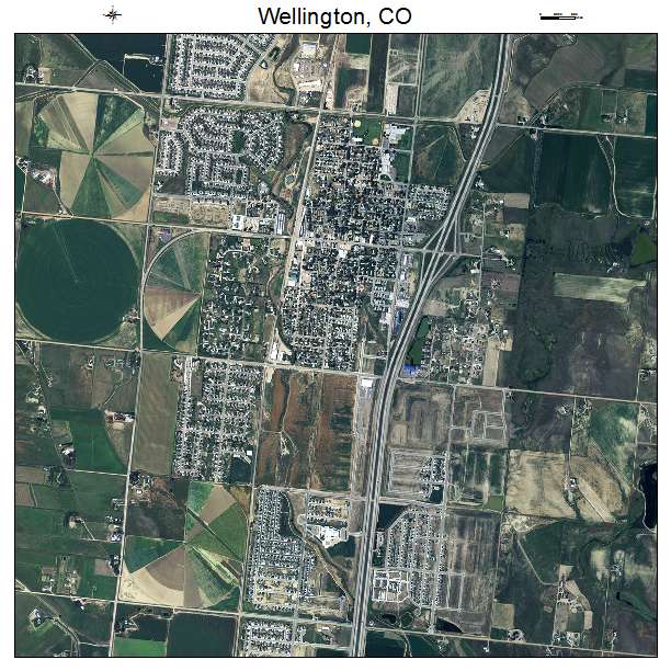 Wellington, CO air photo map