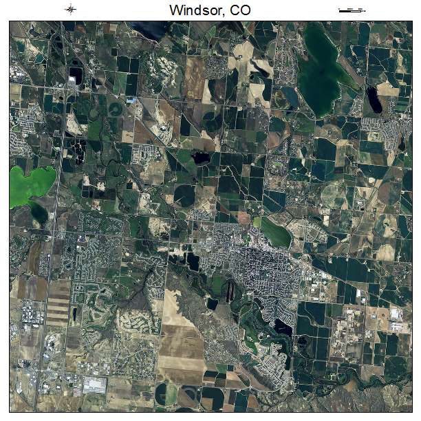Windsor, CO air photo map