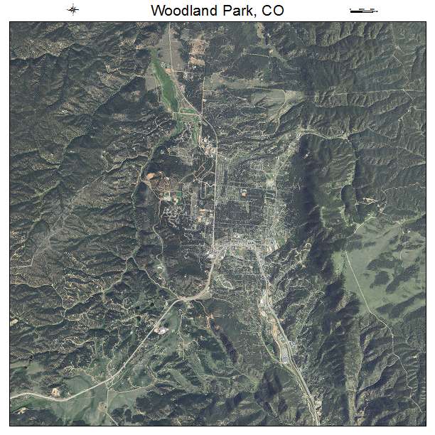 Woodland Park, CO air photo map