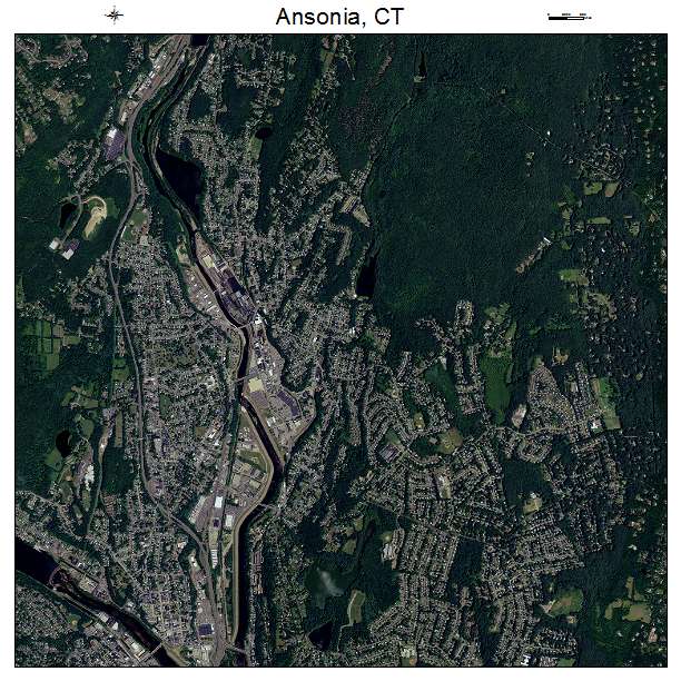 Ansonia, CT air photo map